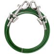 PDQ Green   Silver Vinyl Coated Cable Dog Tie Out Small Fashion