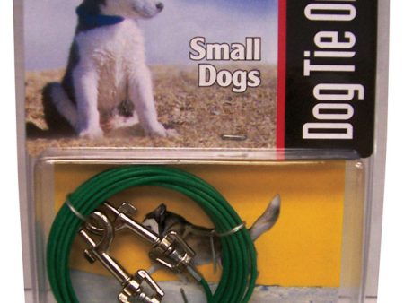 PDQ Green   Silver Tie-Out Vinyl Coated Cable Dog Tie Out Small For Sale