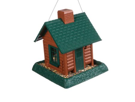 North States Log Cabin Wild Bird 1 lb Plastic Hopper Bird Feeder 4 ports Discount