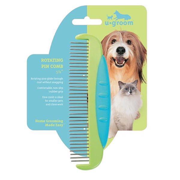 u-groom Blue Green Dog Routing Pin Comb 1 pk on Sale