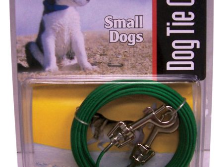 PDQ Green   Silver Vinyl Coated Cable Dog Tie Out Small Fashion