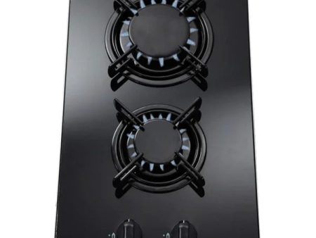 30cm Glass Gas Hob 2 Burner - SIA GHG302BL Fashion