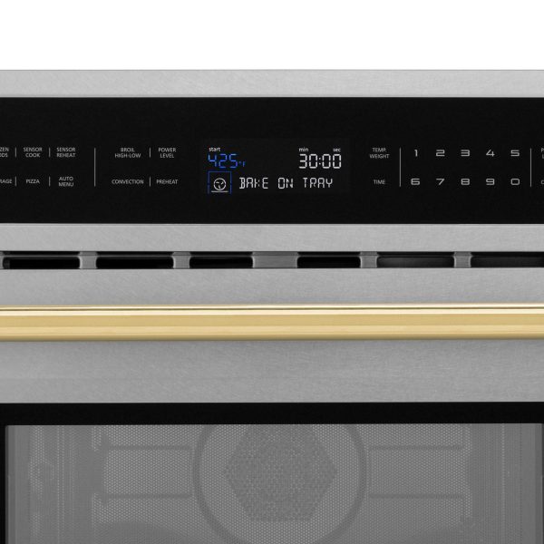 ZLINE 30  Autograph Microwave Oven in DuraSnow Stainless with Polished Gold Accents (MWOZ-30-SS-G) Cheap