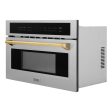 ZLINE 30  Autograph Microwave Oven in DuraSnow Stainless with Polished Gold Accents (MWOZ-30-SS-G) Cheap