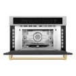 ZLINE 30  Autograph Microwave Oven in DuraSnow Stainless with Polished Gold Accents (MWOZ-30-SS-G) Cheap