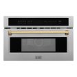 ZLINE 30  Autograph Microwave Oven in DuraSnow Stainless with Polished Gold Accents (MWOZ-30-SS-G) Cheap