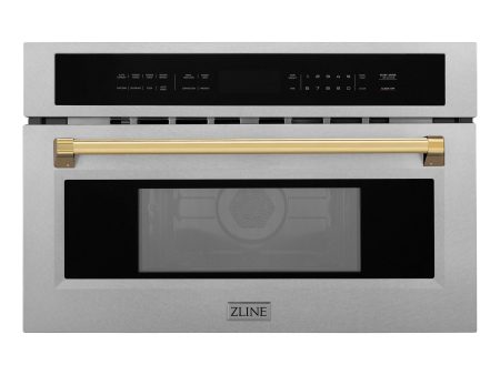 ZLINE 30  Autograph Microwave Oven in DuraSnow Stainless with Polished Gold Accents (MWOZ-30-SS-G) Cheap