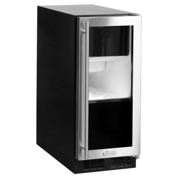 15  Marvel Clear Ice Machine with Arctic Illuminice Lighting and Glass Door - Factory Installed Pump - Stainless Steel Framed Glass Door, Left Hinge Online Hot Sale